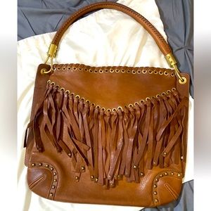 Michael Kors Collection Italy Fringe Tassel Hobo